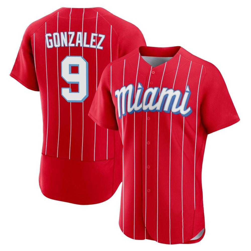 Authentic Miami Marlins Erik Gonzalez 2021 City Connect Jersey - Red Authentic Miami Marlins Erik Gonzalez 2021 City Connect Jersey - Red