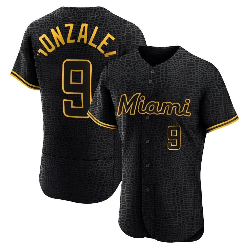 Authentic Miami Marlins Erik Gonzalez Snake Skin City Jersey - Black Authentic Miami Marlins Erik Gonzalez Snake Skin City Jersey - Black
