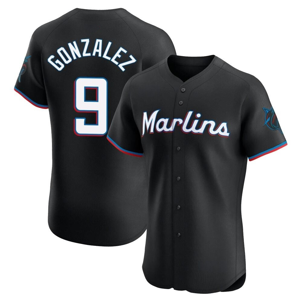 Elite Miami Marlins Erik Gonzalez Alternate Vapor Premier Jersey - Black Elite Miami Marlins Erik Gonzalez Alternate Vapor Premier Jersey - Black