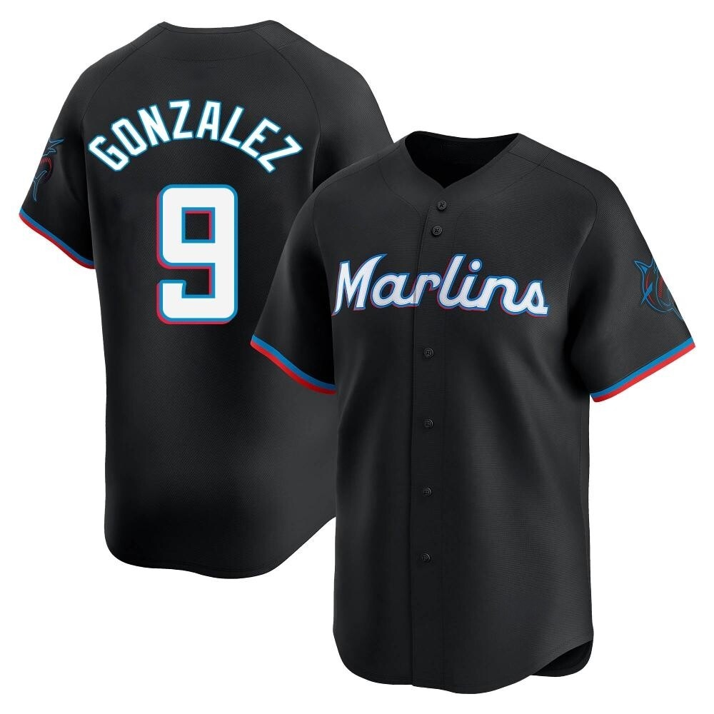 Limited Miami Marlins Erik Gonzalez Alternate Jersey - Black Limited Miami Marlins Erik Gonzalez Alternate Jersey - Black