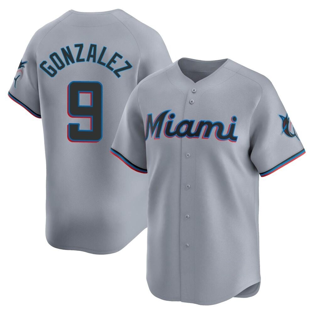 Youth Limited Miami Marlins Erik Gonzalez Road Jersey - Gray Youth Limited Miami Marlins Erik Gonzalez Road Jersey - Gray