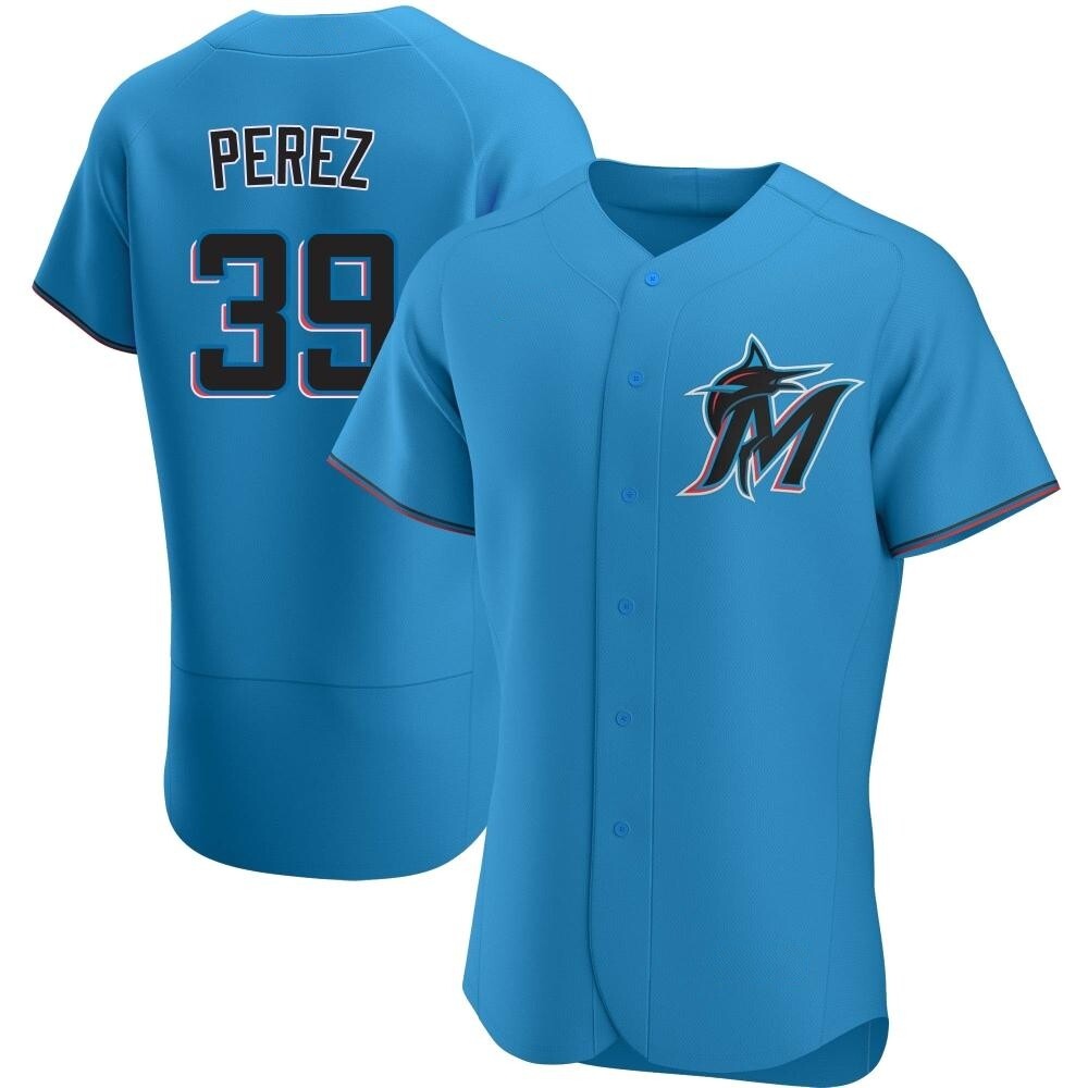 Authentic Miami Marlins Eury Perez Alternate Jersey - Blue Authentic Miami Marlins Eury Perez Alternate Jersey - Blue