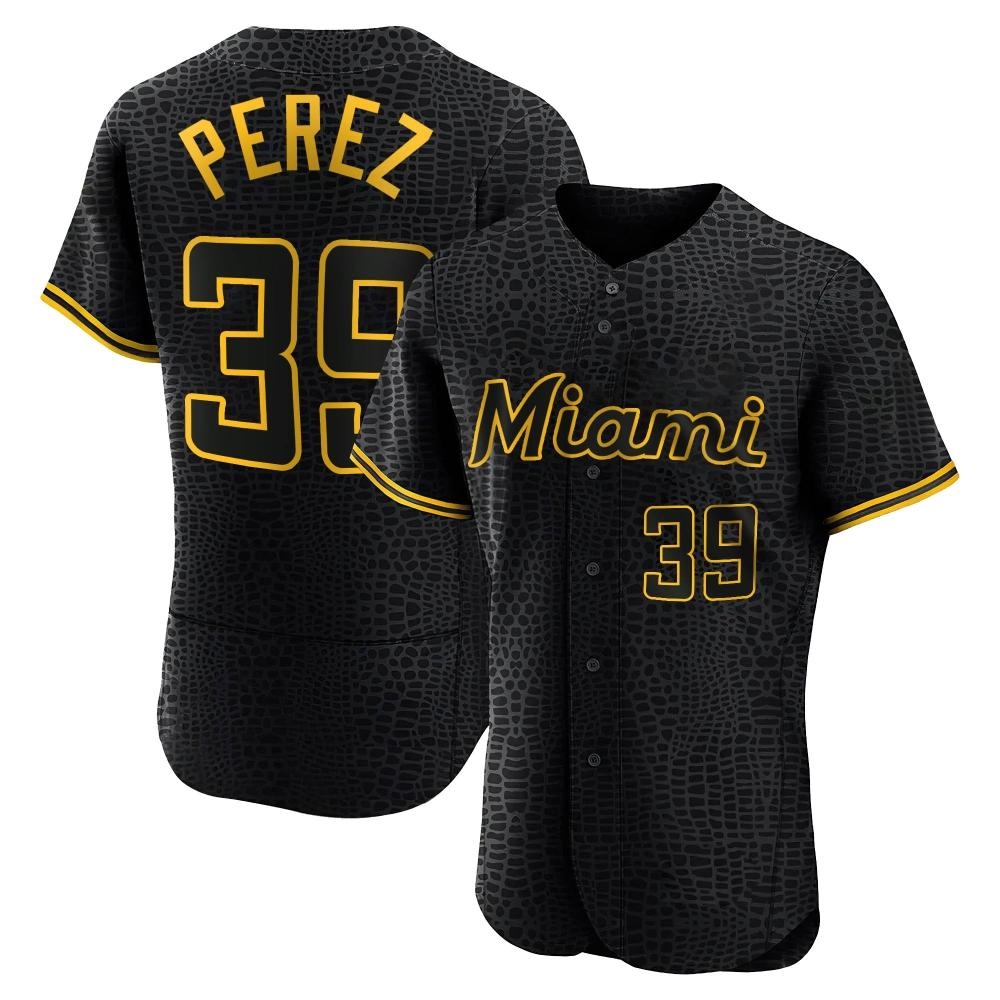 Authentic Miami Marlins Eury Perez Snake Skin City Jersey - Black Authentic Miami Marlins Eury Perez Snake Skin City Jersey - Black