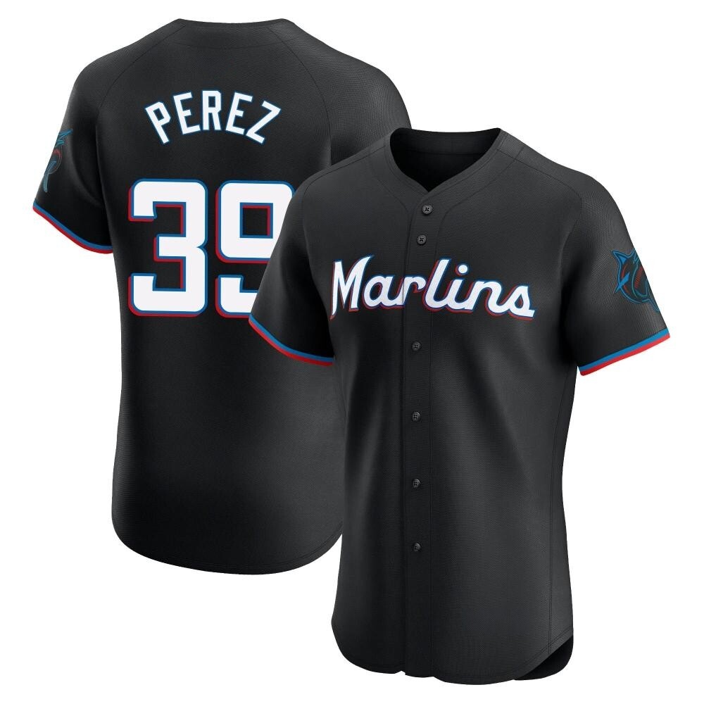 Elite Miami Marlins Eury Perez Alternate Vapor Premier Jersey - Black Elite Miami Marlins Eury Perez Alternate Vapor Premier Jersey - Black