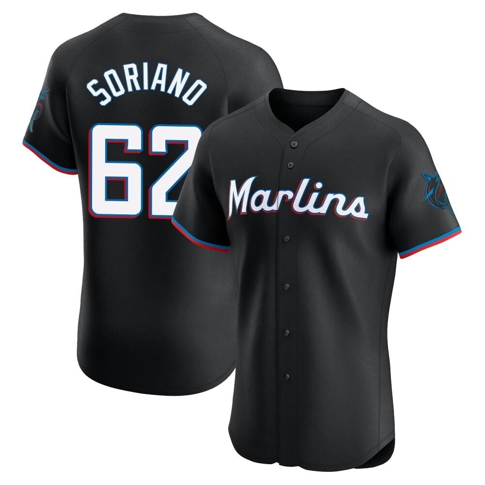 Elite Miami Marlins George Soriano Alternate Vapor Premier Jersey - Black Elite Miami Marlins George Soriano Alternate Vapor Premier Jersey - Black