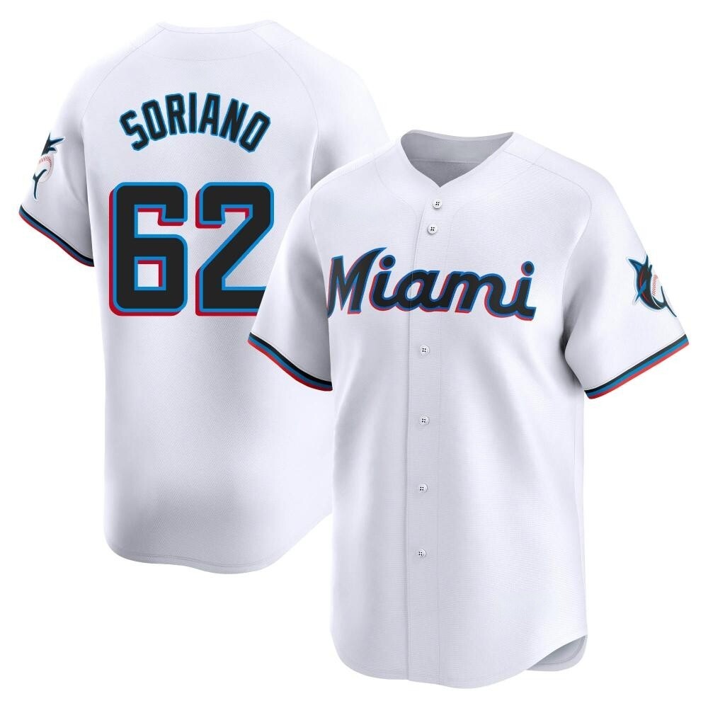 Limited Miami Marlins George Soriano Home Jersey - White Limited Miami Marlins George Soriano Home Jersey - White