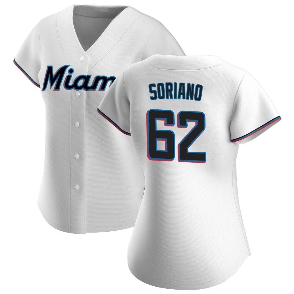 Women's Authentic Miami Marlins George Soriano Home Jersey - White Women's Authentic Miami Marlins George Soriano Home Jersey - White