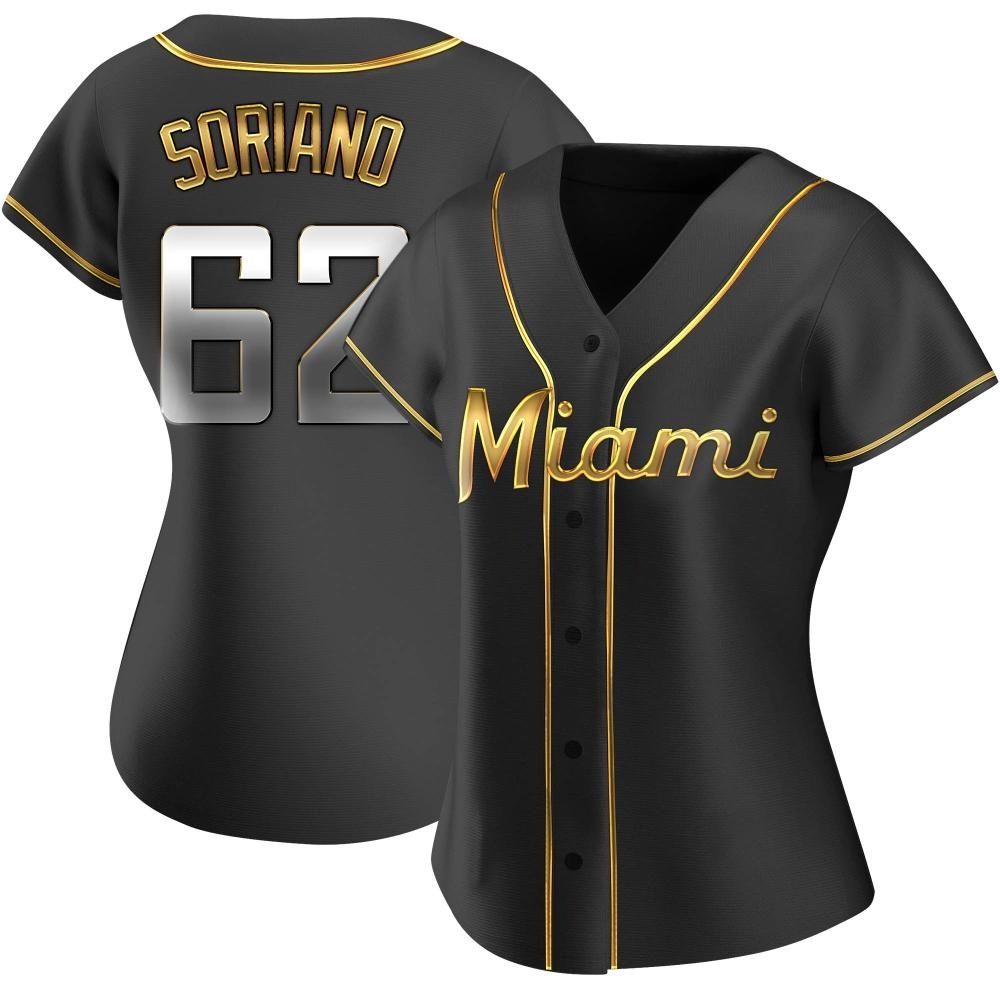 Women's Replica Miami Marlins George Soriano Alternate Jersey - Black Golden Women's Replica Miami Marlins George Soriano Alternate Jersey - Black Golden