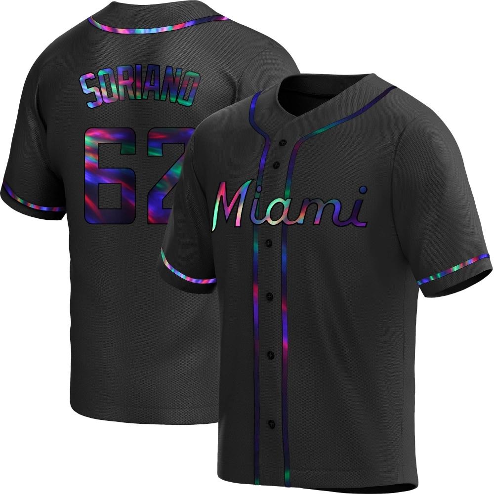 Youth Replica Miami Marlins George Soriano Alternate Jersey - Black Holographic Youth Replica Miami Marlins George Soriano Alternate Jersey - Black Holographic