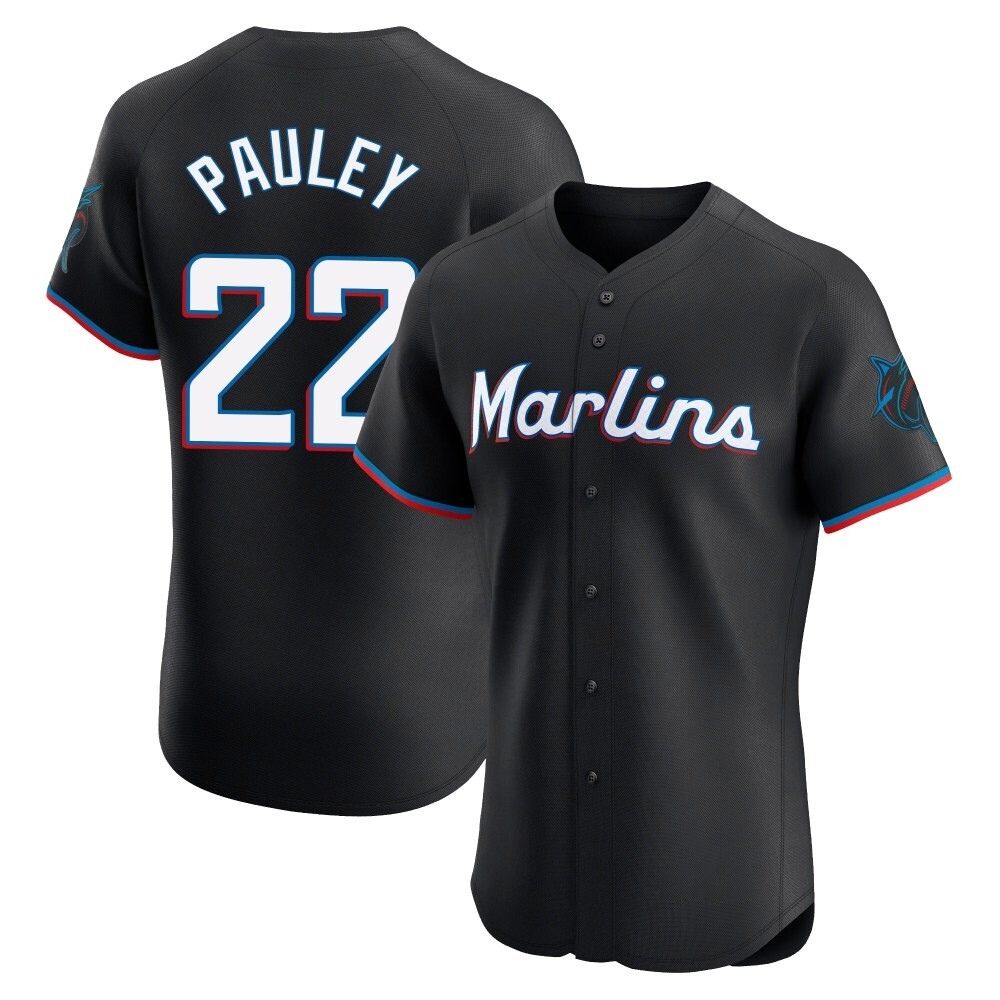 Elite Miami Marlins Graham Pauley Alternate Vapor Premier Jersey - Black Elite Miami Marlins Graham Pauley Alternate Vapor Premier Jersey - Black