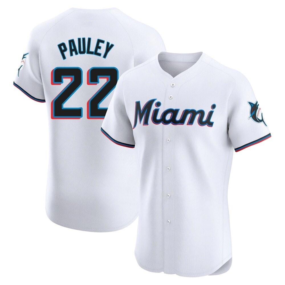 Elite Miami Marlins Graham Pauley Home Jersey - White