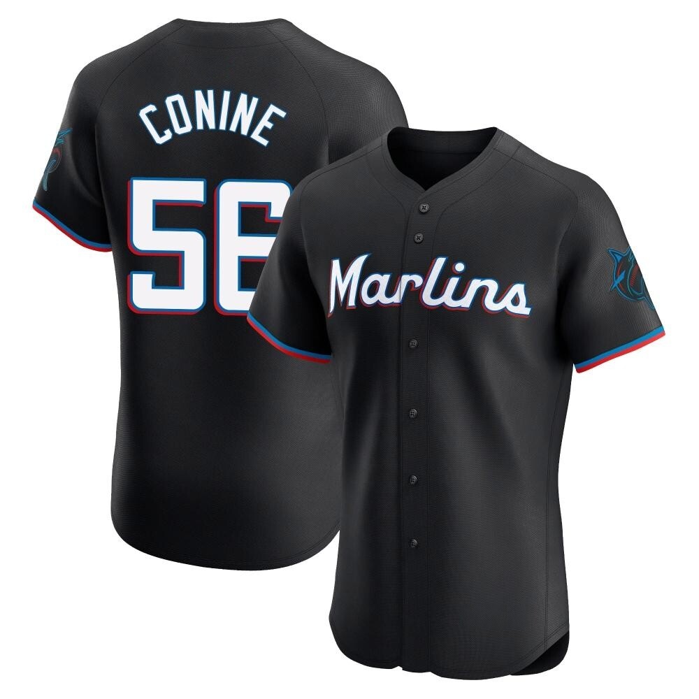 Elite Miami Marlins Griffin Conine Alternate Vapor Premier Jersey - Black