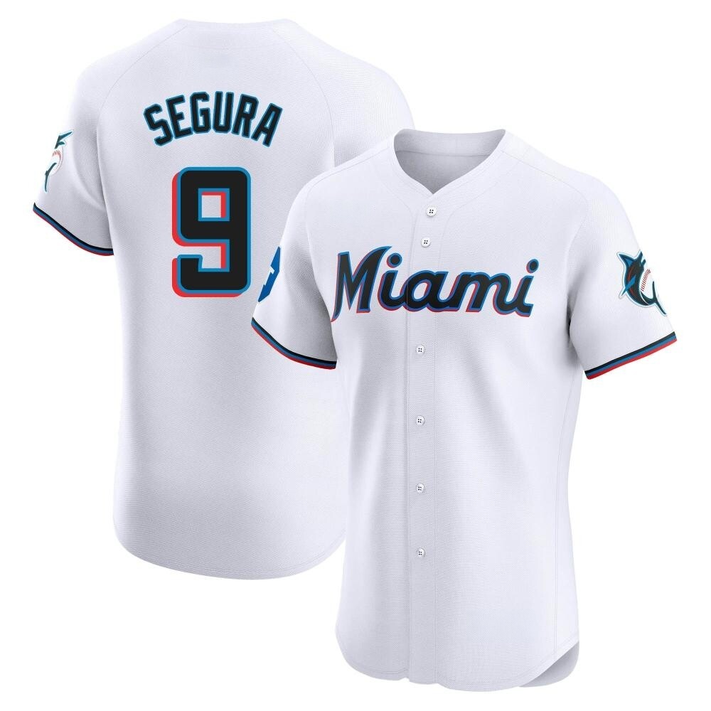 Elite Miami Marlins Jean Segura Home Patch Jersey - White Elite Miami Marlins Jean Segura Home Patch Jersey - White