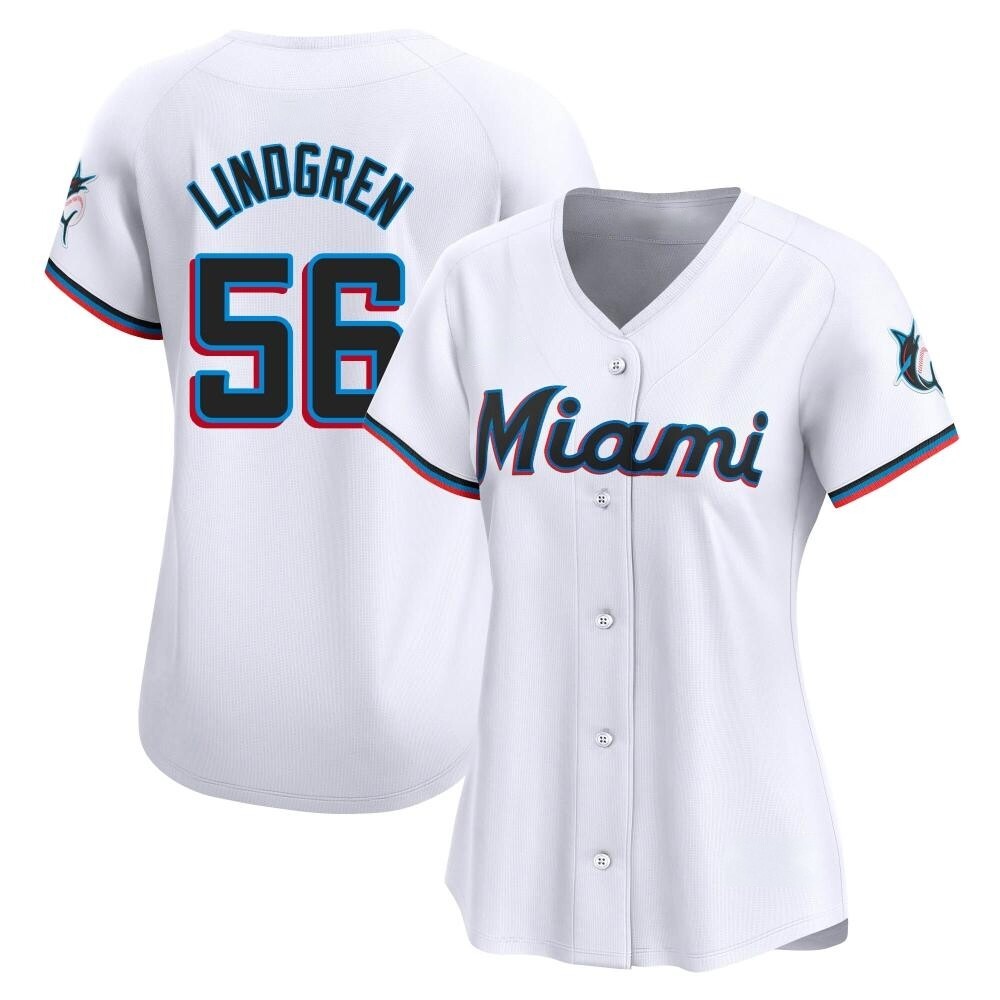 Women's Limited Miami Marlins Jeff Lindgren Home Jersey - White Women's Limited Miami Marlins Jeff Lindgren Home Jersey - White