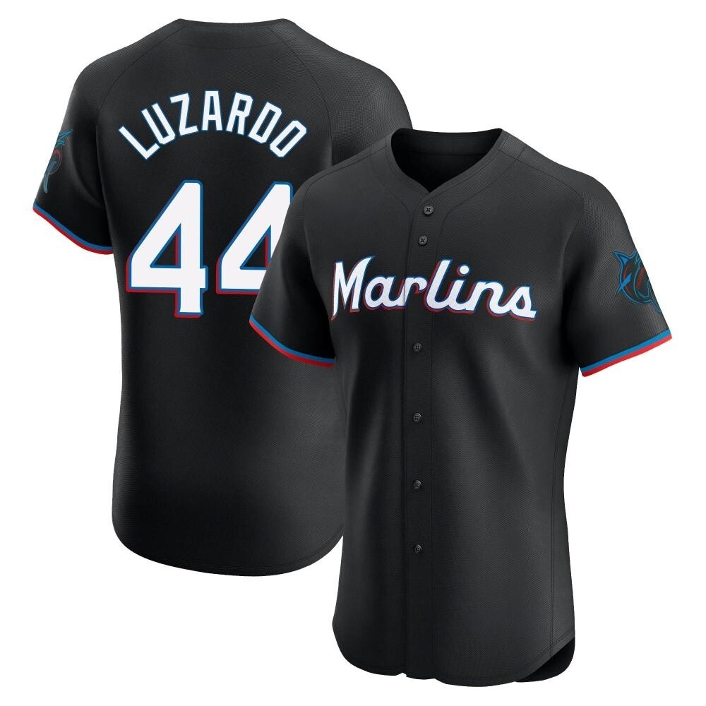 Elite Miami Marlins Jesus Luzardo Alternate Vapor Premier Jersey - Black Elite Miami Marlins Jesus Luzardo Alternate Vapor Premier Jersey - Black