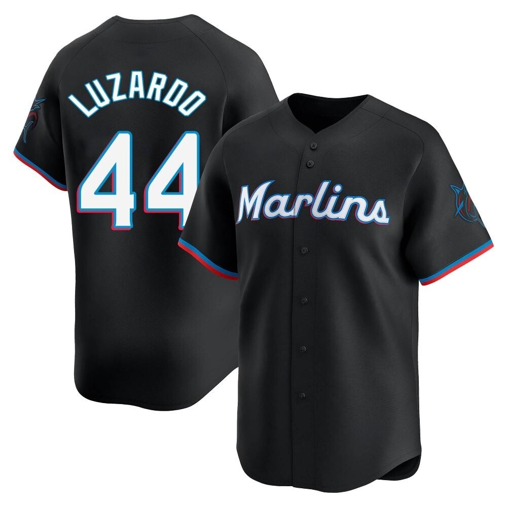 Limited Miami Marlins Jesus Luzardo Alternate Jersey - Black Limited Miami Marlins Jesus Luzardo Alternate Jersey - Black