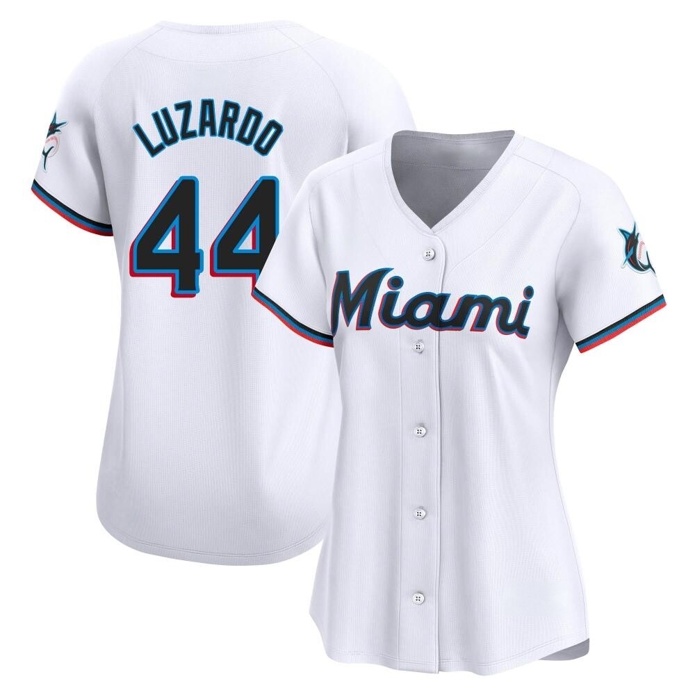 Women's Limited Miami Marlins Jesus Luzardo Home Jersey - White Women's Limited Miami Marlins Jesus Luzardo Home Jersey - White