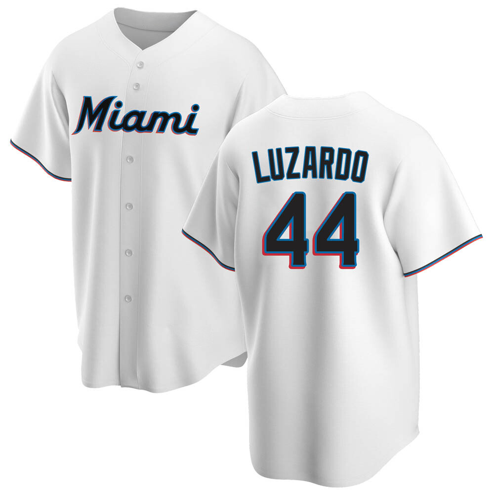 Youth Replica Miami Marlins Jesus Luzardo Home Jersey - White Youth Replica Miami Marlins Jesus Luzardo Home Jersey - White