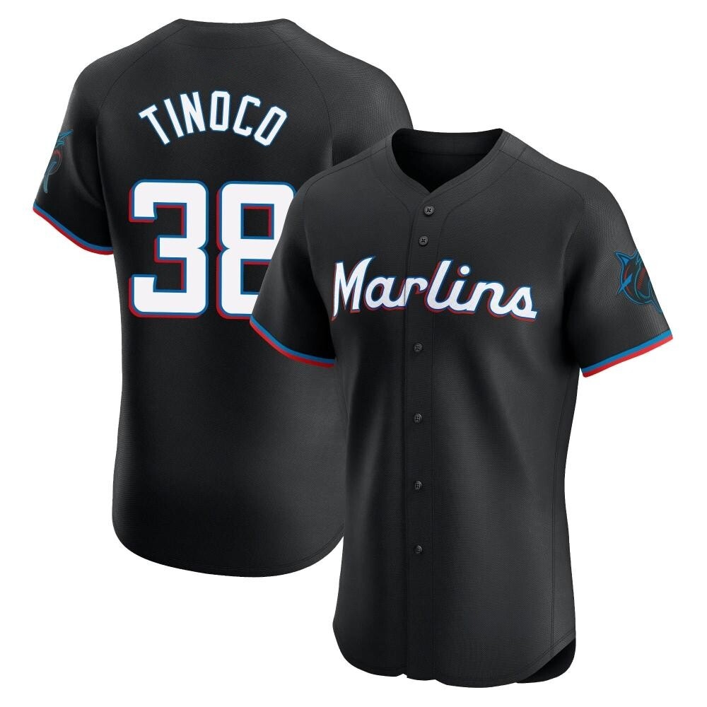 Elite Miami Marlins Jesus Tinoco Alternate Vapor Premier Jersey - Black Elite Miami Marlins Jesus Tinoco Alternate Vapor Premier Jersey - Black