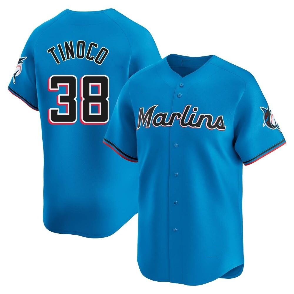 Limited Miami Marlins Jesus Tinoco Alternate Jersey - Blue Limited Miami Marlins Jesus Tinoco Alternate Jersey - Blue