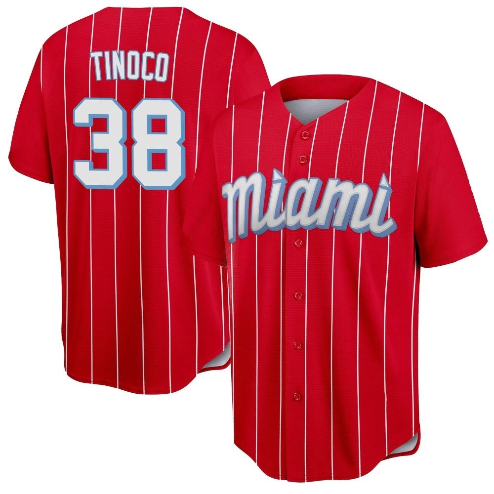 Replica Miami Marlins Jesus Tinoco 2021 City Connect Jersey - Red Replica Miami Marlins Jesus Tinoco 2021 City Connect Jersey - Red