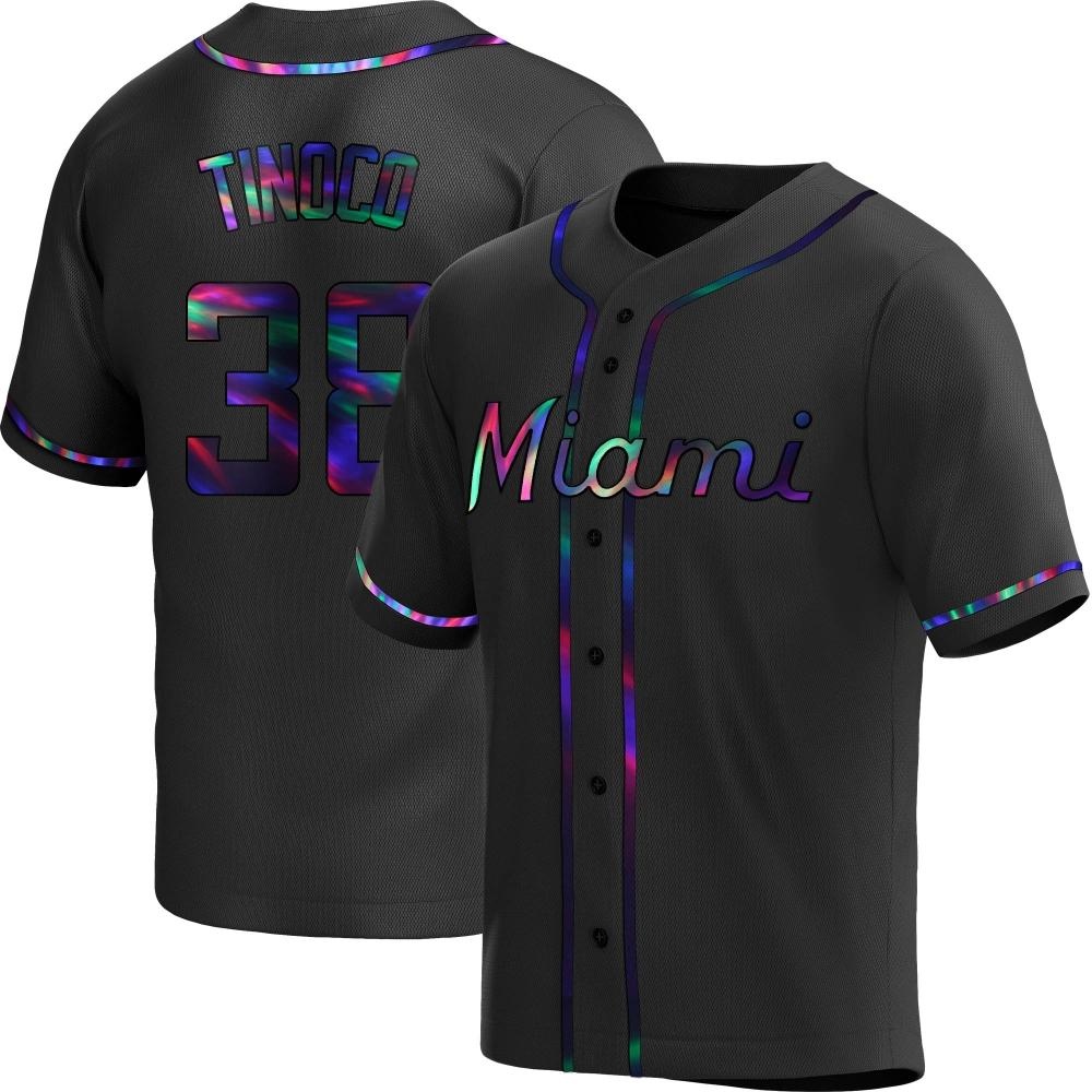Replica Miami Marlins Jesus Tinoco Alternate Jersey - Black Holographic Replica Miami Marlins Jesus Tinoco Alternate Jersey - Black Holographic