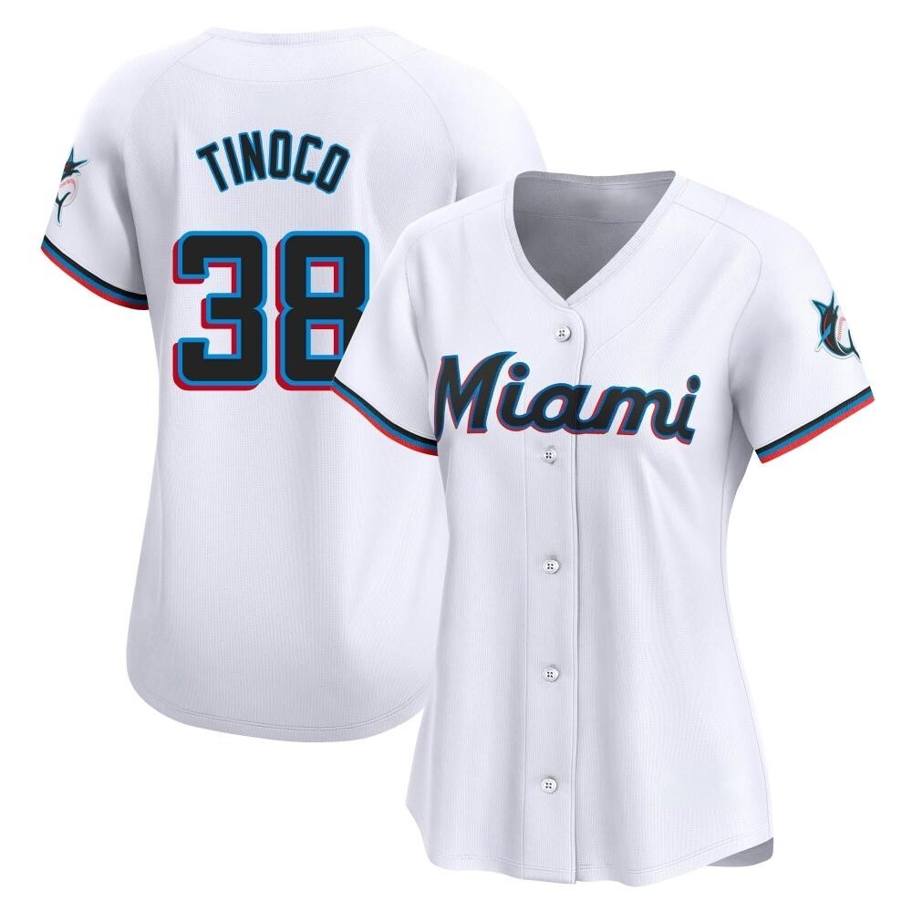 Women's Limited Miami Marlins Jesus Tinoco Home Jersey - White Women's Limited Miami Marlins Jesus Tinoco Home Jersey - White