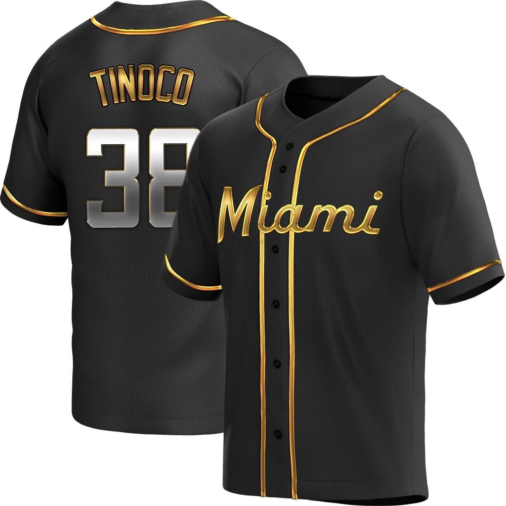 Youth Replica Miami Marlins Jesus Tinoco Alternate Jersey - Black Golden Youth Replica Miami Marlins Jesus Tinoco Alternate Jersey - Black Golden