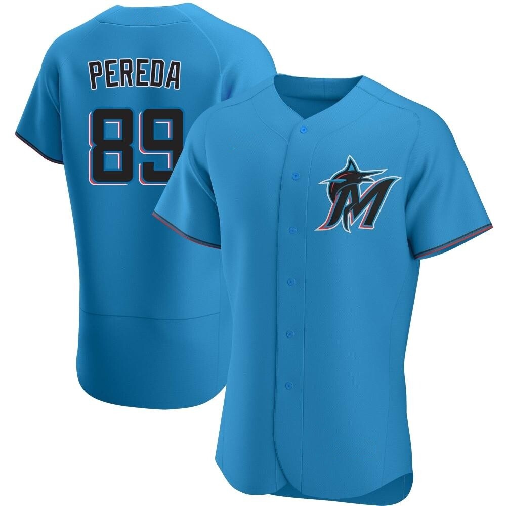 Authentic Miami Marlins Jhonny Pereda Alternate Jersey - Blue Authentic Miami Marlins Jhonny Pereda Alternate Jersey - Blue