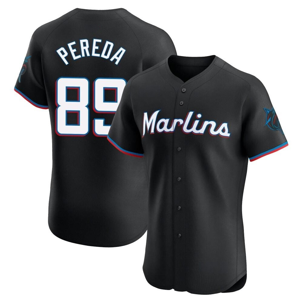 Elite Miami Marlins Jhonny Pereda Alternate Vapor Premier Jersey - Black Elite Miami Marlins Jhonny Pereda Alternate Vapor Premier Jersey - Black