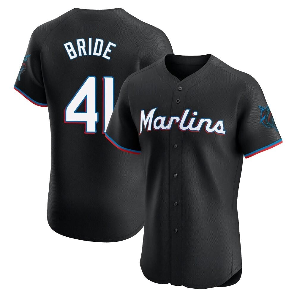 Elite Miami Marlins Jonah Bride Alternate Vapor Premier Jersey - Black Elite Miami Marlins Jonah Bride Alternate Vapor Premier Jersey - Black