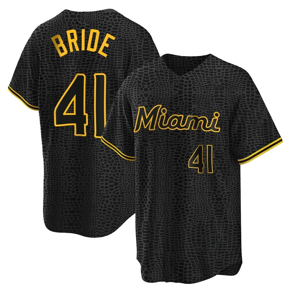 Replica Miami Marlins Jonah Bride Snake Skin City Jersey - Black Replica Miami Marlins Jonah Bride Snake Skin City Jersey - Black