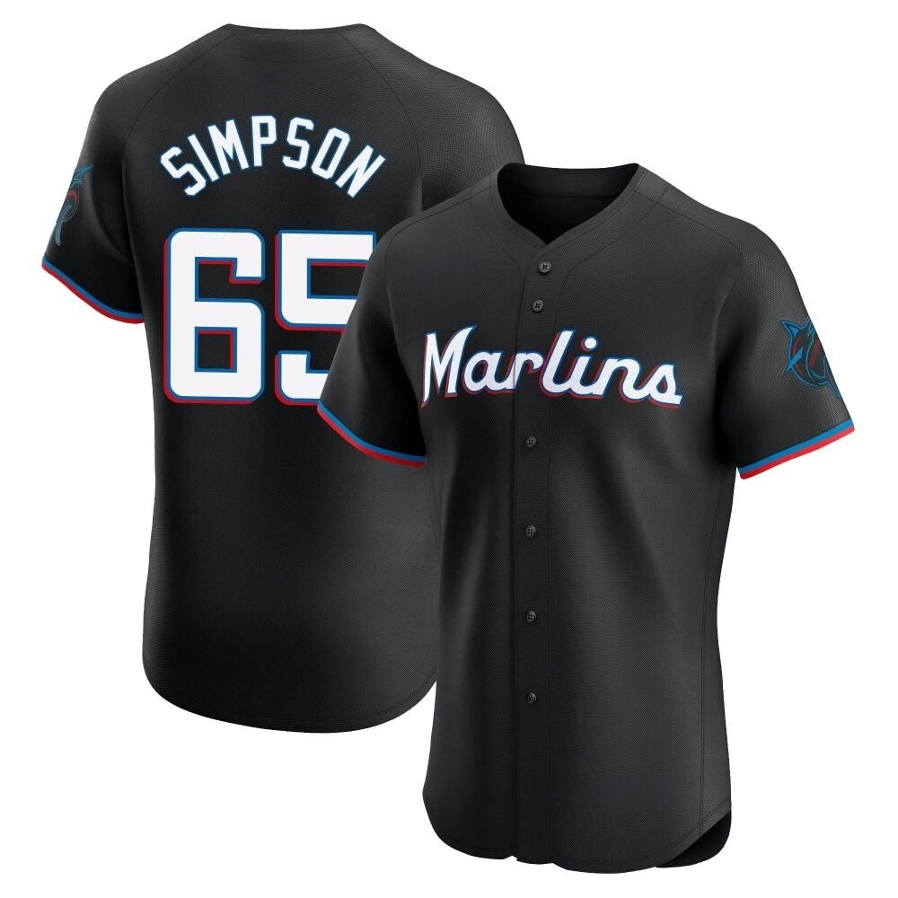 Elite Miami Marlins Josh Simpson Alternate Vapor Premier Jersey - Black Elite Miami Marlins Josh Simpson Alternate Vapor Premier Jersey - Black