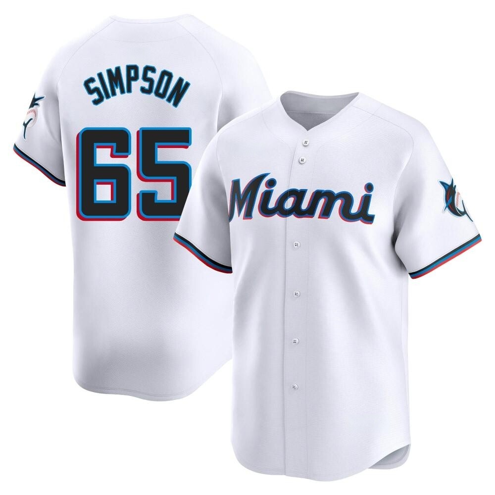 Youth Limited Miami Marlins Josh Simpson Home Jersey - White Youth Limited Miami Marlins Josh Simpson Home Jersey - White