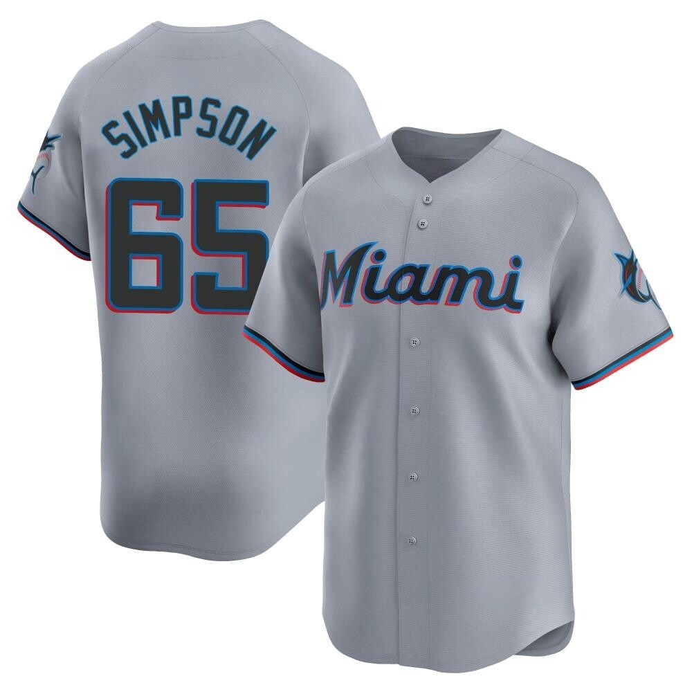 Youth Limited Miami Marlins Josh Simpson Road Jersey - Gray Youth Limited Miami Marlins Josh Simpson Road Jersey - Gray