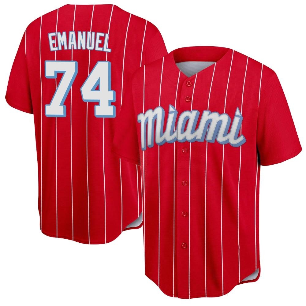 Replica Miami Marlins Kent Emanuel 2021 City Connect Jersey - Red Replica Miami Marlins Kent Emanuel 2021 City Connect Jersey - Red