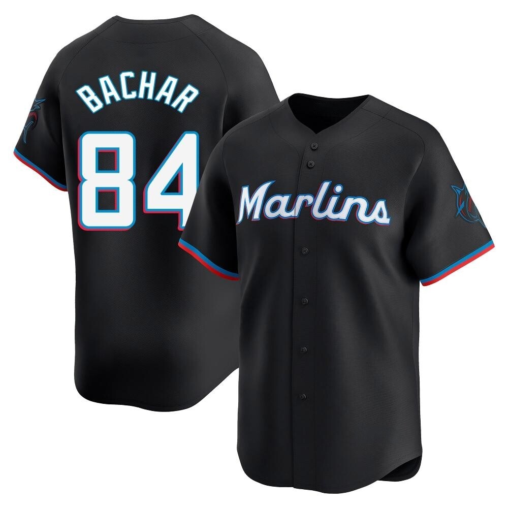 Limited Miami Marlins Lake Bachar Alternate Jersey - Black Limited Miami Marlins Lake Bachar Alternate Jersey - Black