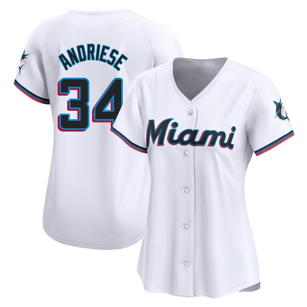 Women's Limited Miami Marlins Matt Andriese Home Jersey - White Women's Limited Miami Marlins Matt Andriese Home Jersey - White