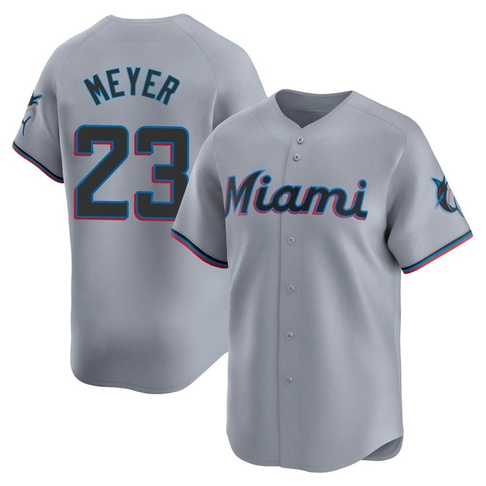 Youth Limited Miami Marlins Max Meyer Road Jersey - Gray Youth Limited Miami Marlins Max Meyer Road Jersey - Gray