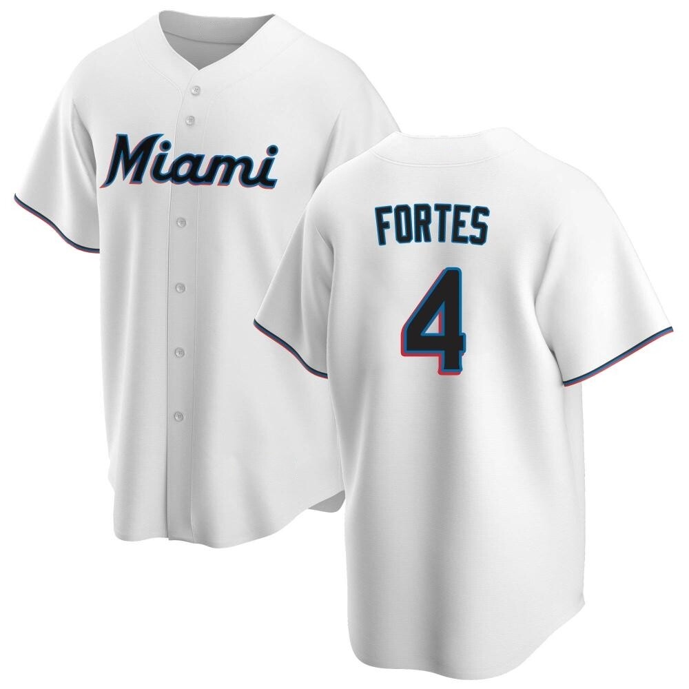 Replica Miami Marlins Nick Fortes Home Jersey - White Replica Miami Marlins Nick Fortes Home Jersey - White
