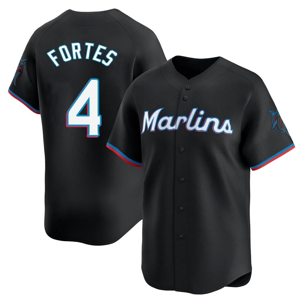 Youth Limited Miami Marlins Nick Fortes Alternate Jersey - Black Youth Limited Miami Marlins Nick Fortes Alternate Jersey - Black