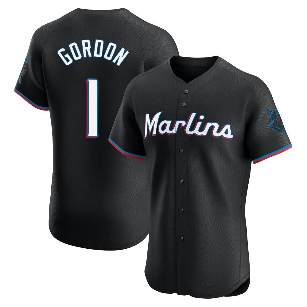 Elite Miami Marlins Nick Gordon Alternate Vapor Premier Jersey - Black Elite Miami Marlins Nick Gordon Alternate Vapor Premier Jersey - Black
