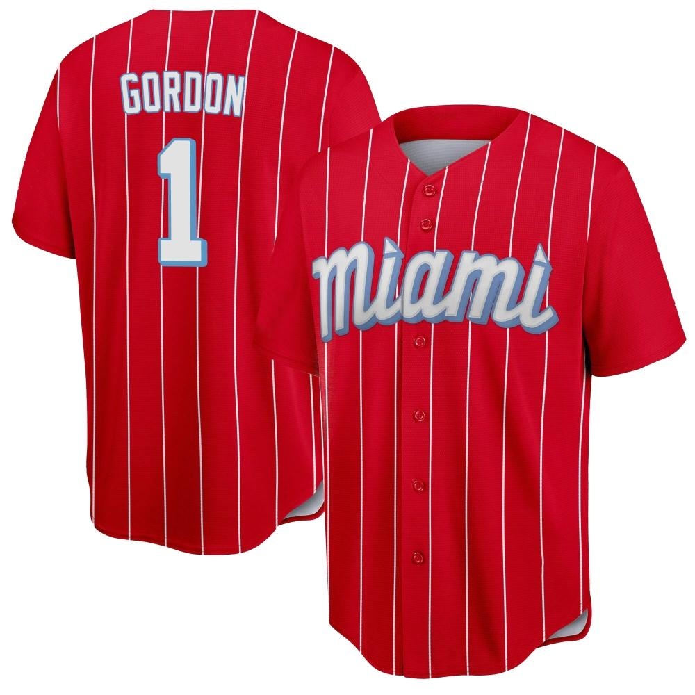Replica Miami Marlins Nick Gordon 2021 City Connect Jersey - Red Replica Miami Marlins Nick Gordon 2021 City Connect Jersey - Red