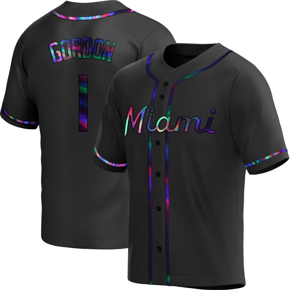 Replica Miami Marlins Nick Gordon Alternate Jersey - Black Holographic Replica Miami Marlins Nick Gordon Alternate Jersey - Black Holographic