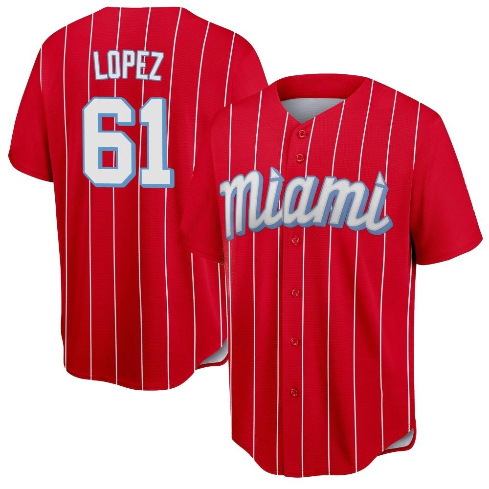 Replica Miami Marlins Otto Lopez 2021 City Connect Jersey - Red Replica Miami Marlins Otto Lopez 2021 City Connect Jersey - Red