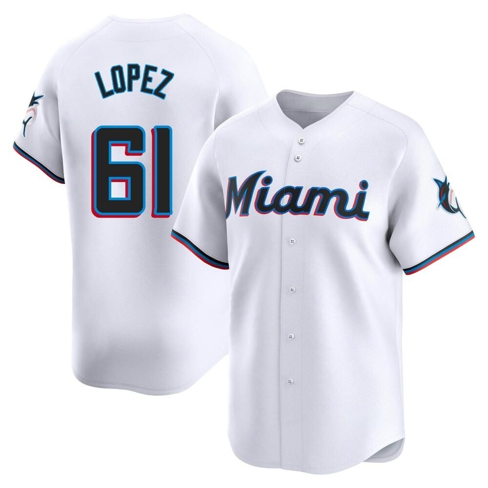 Youth Limited Miami Marlins Otto Lopez Home Jersey - White Youth Limited Miami Marlins Otto Lopez Home Jersey - White