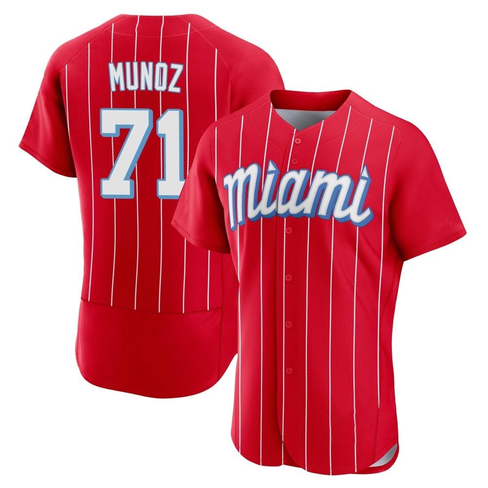 Authentic Miami Marlins Roddery Munoz 2021 City Connect Jersey - Red Authentic Miami Marlins Roddery Munoz 2021 City Connect Jersey - Red