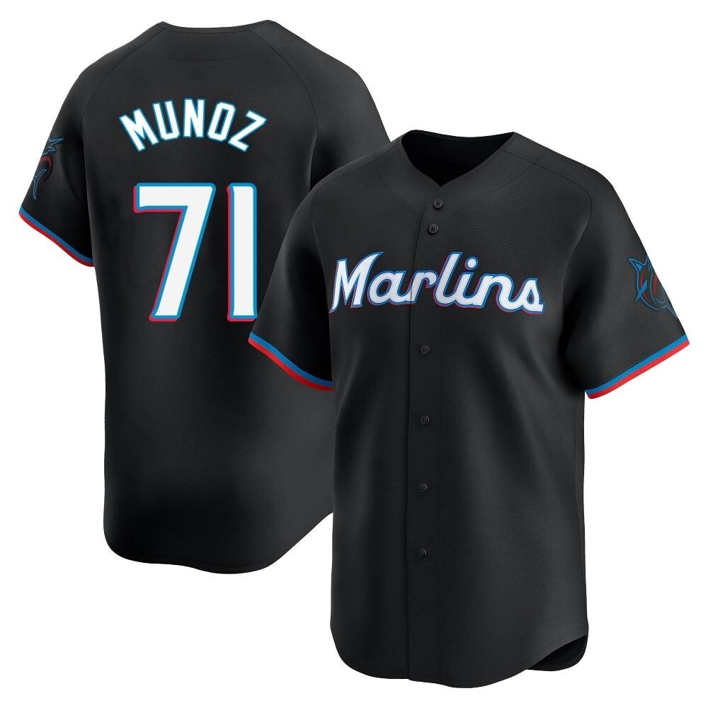 Limited Miami Marlins Roddery Munoz Alternate Jersey - Black Limited Miami Marlins Roddery Munoz Alternate Jersey - Black