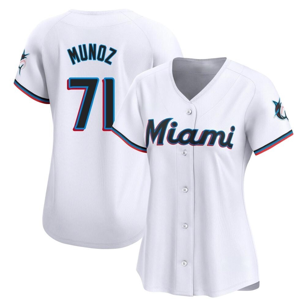 Women's Limited Miami Marlins Roddery Munoz Home Jersey - White Women's Limited Miami Marlins Roddery Munoz Home Jersey - White