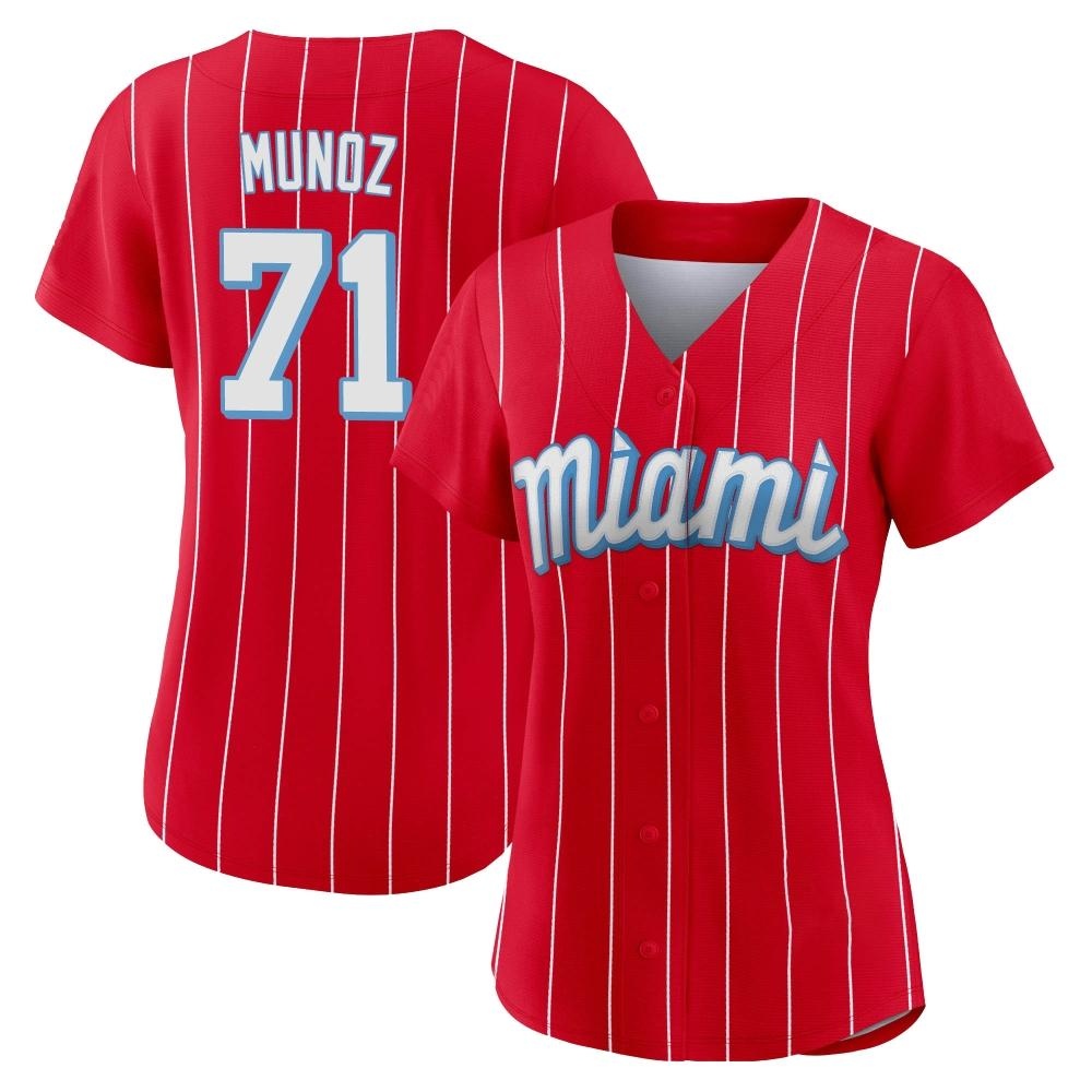 Women's Replica Miami Marlins Roddery Munoz 2021 City Connect Jersey - Red Women's Replica Miami Marlins Roddery Munoz 2021 City Connect Jersey - Red